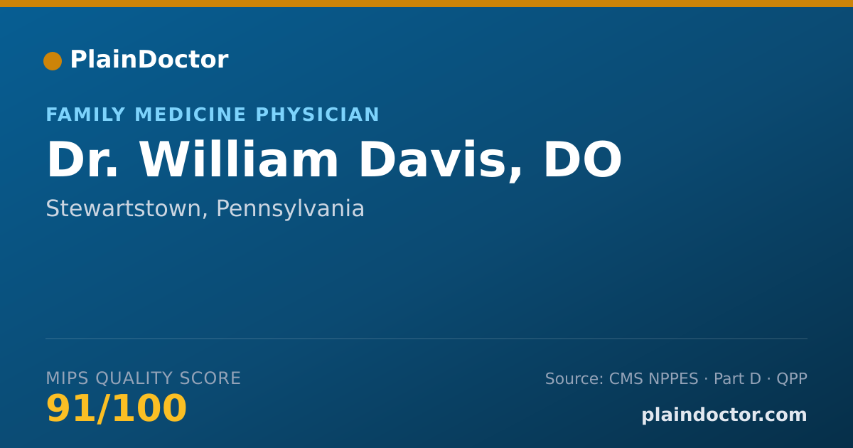 Shareable card for William Davis, DO - Family Medicine Physician, Stewartstown, PA