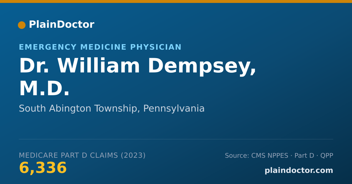 Shareable card for William Dempsey, M.D. - Emergency Medicine Physician, South Abington Township, PA