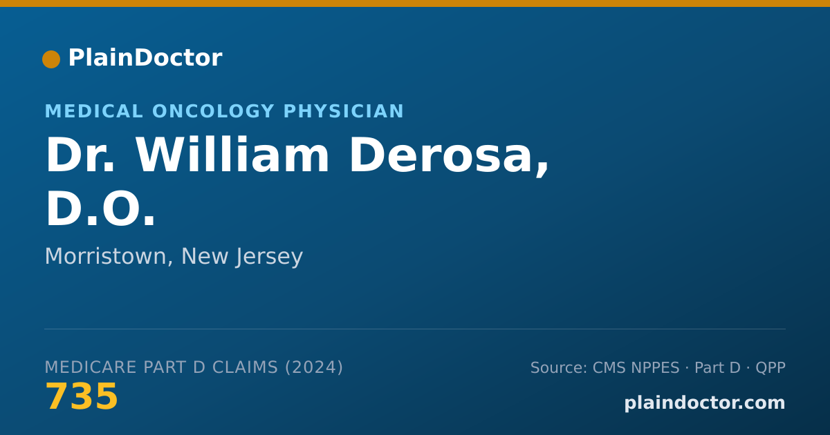 Shareable card for William Derosa, D.O. - Hematology (Internal Medicine) Physician, Morristown, NJ
