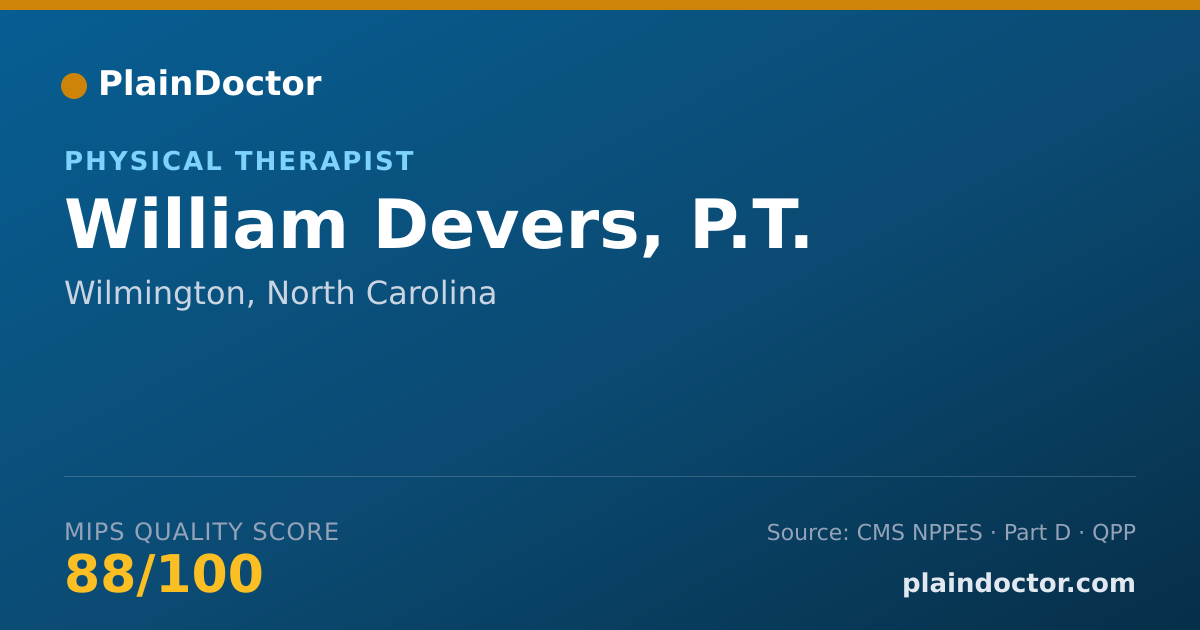 Shareable card for William Devers, P.T. - Physical Therapist, Wilmington, NC