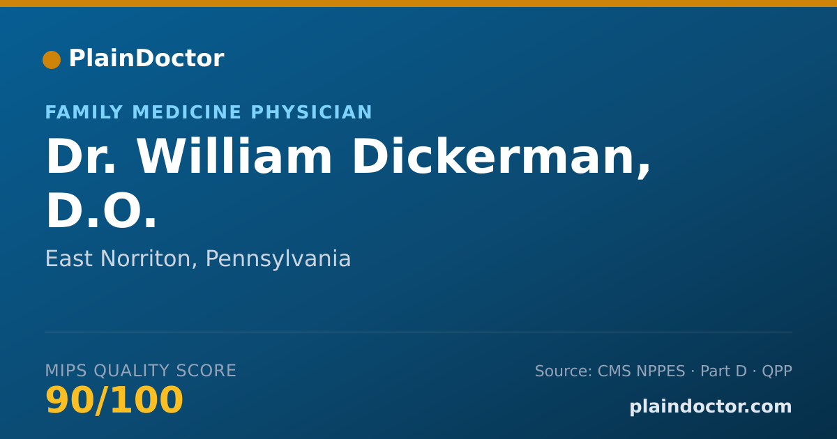 Shareable card for William Dickerman, D.O. - Family Medicine Physician, East Norriton, PA