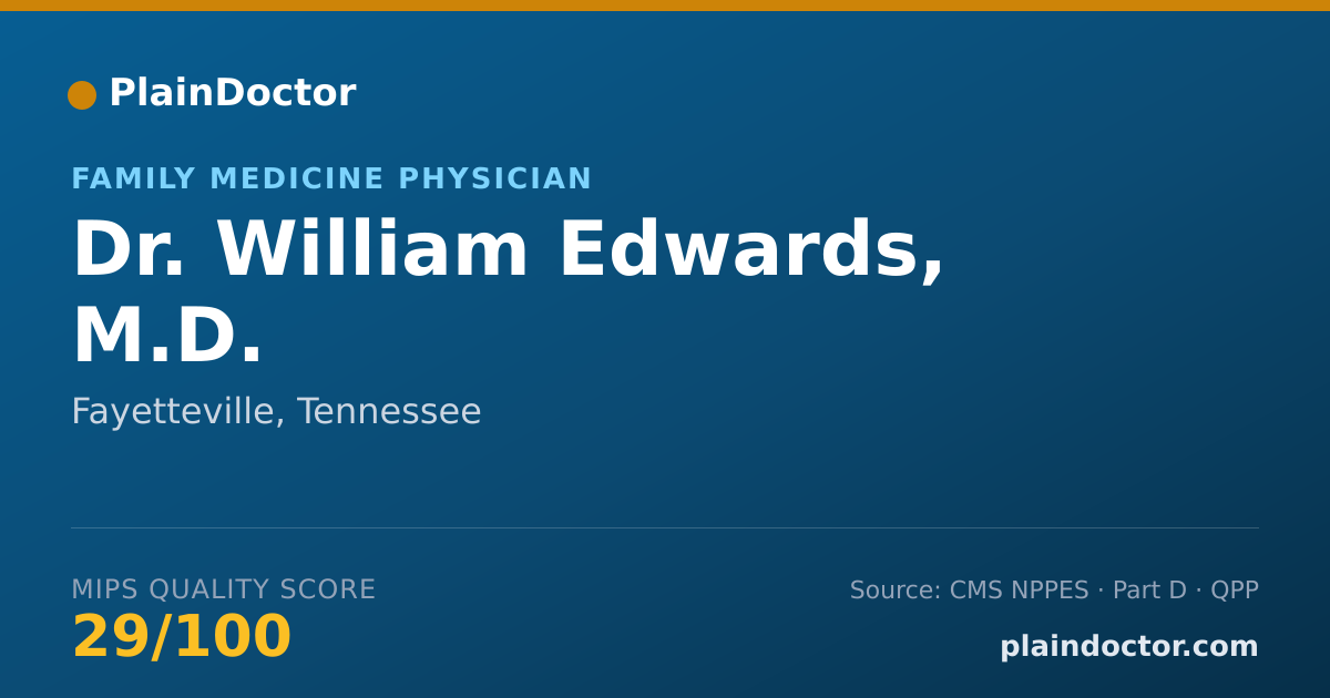 Shareable card for William Edwards, M.D. - Family Medicine Physician, Fayetteville, TN