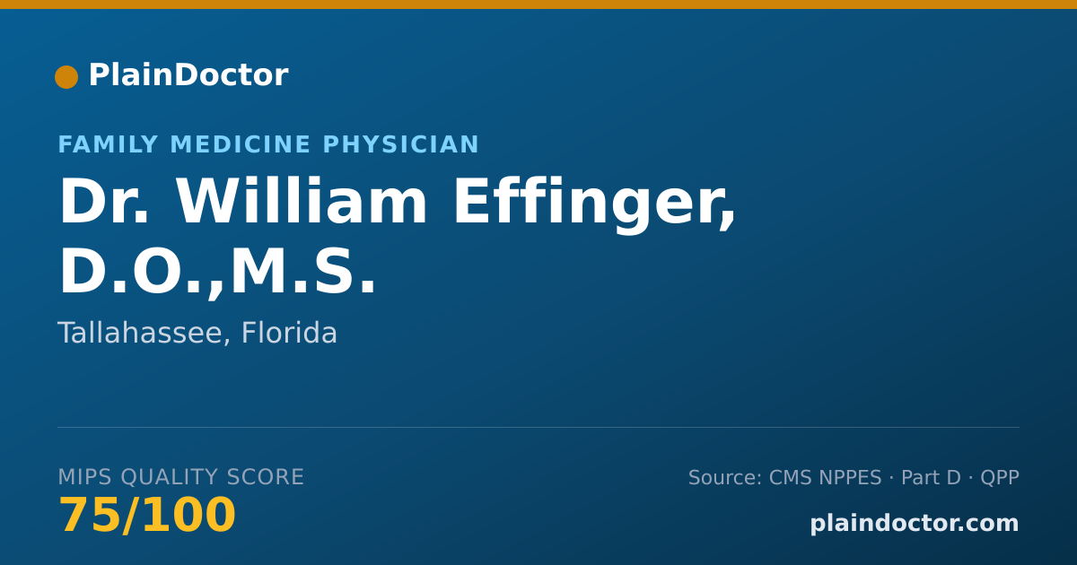 Shareable card for William Effinger, D.O.,M.S. - Family Medicine Physician, Tallahassee, FL