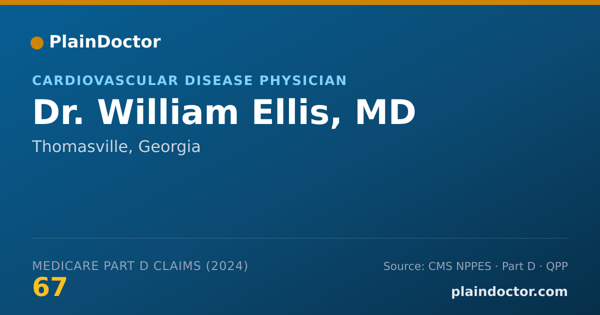 Shareable card for William Ellis, MD - Cardiovascular Disease Physician, Thomasville, GA