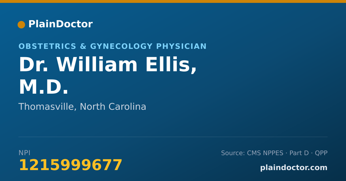 Shareable card for William Ellis, M.D. - Obstetrics & Gynecology Physician, Thomasville, NC