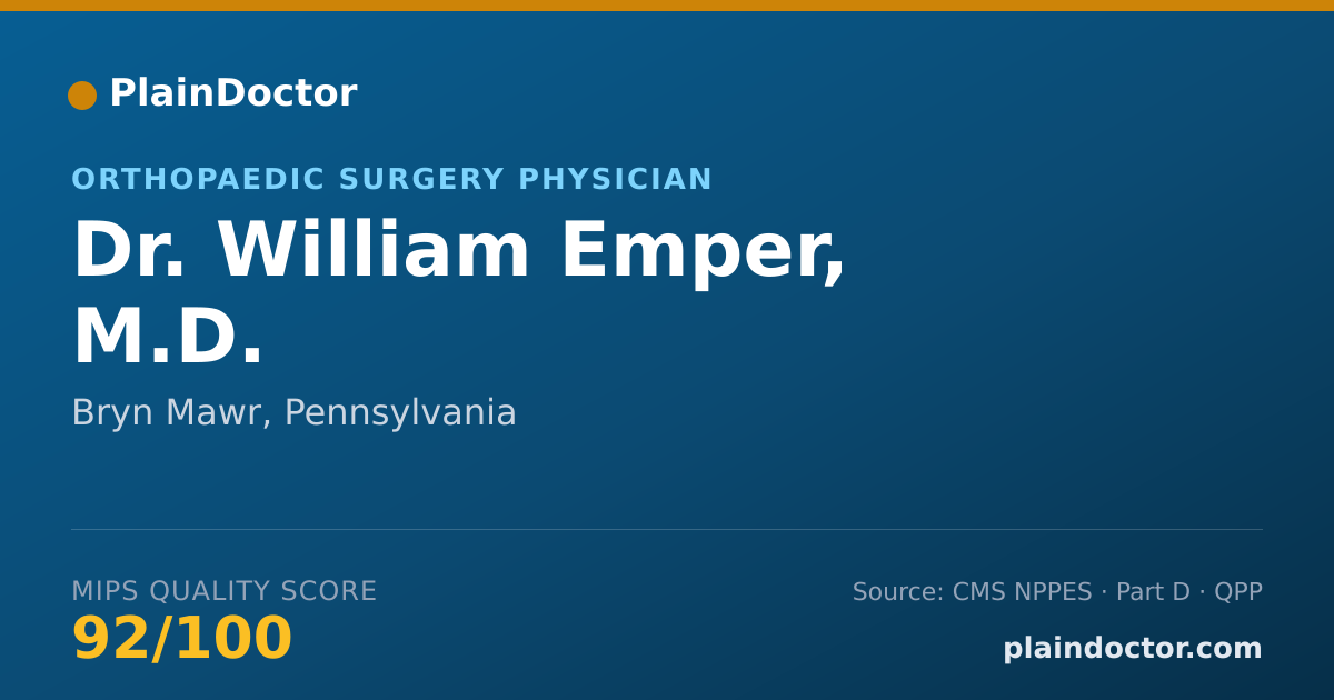 Shareable card for William Emper, M.D. - Orthopaedic Surgery Physician, Bryn Mawr, PA