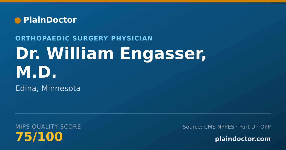 Shareable card for William Engasser, M.D. - Orthopaedic Surgery Physician, Edina, MN