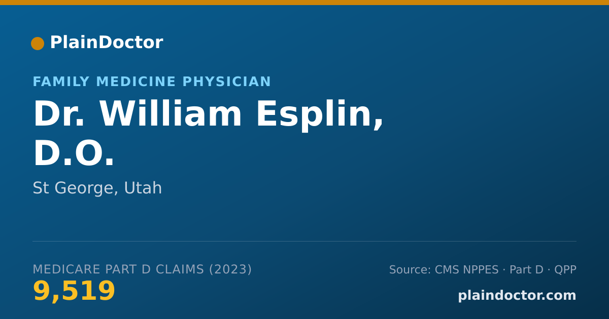Shareable card for William Esplin, D.O. - Family Medicine Physician, St George, UT