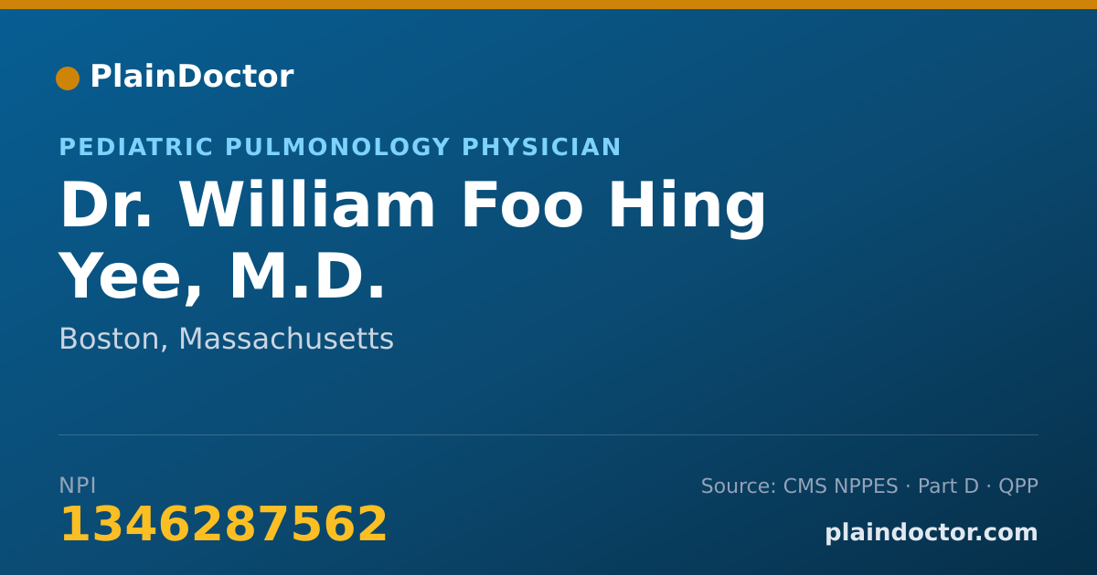 Shareable card for William Foo Hing Yee, M.D. - Pediatric Pulmonology Physician, Boston, MA