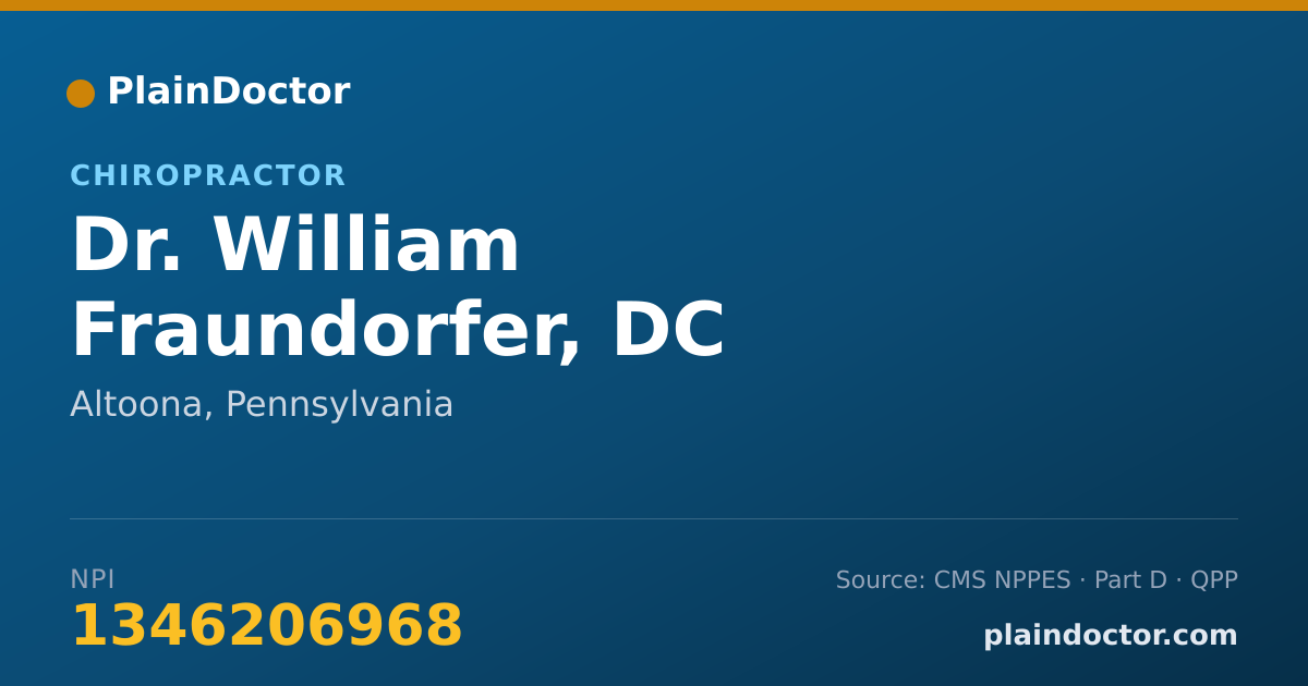 Shareable card for William Fraundorfer, DC - Chiropractor, Altoona, PA