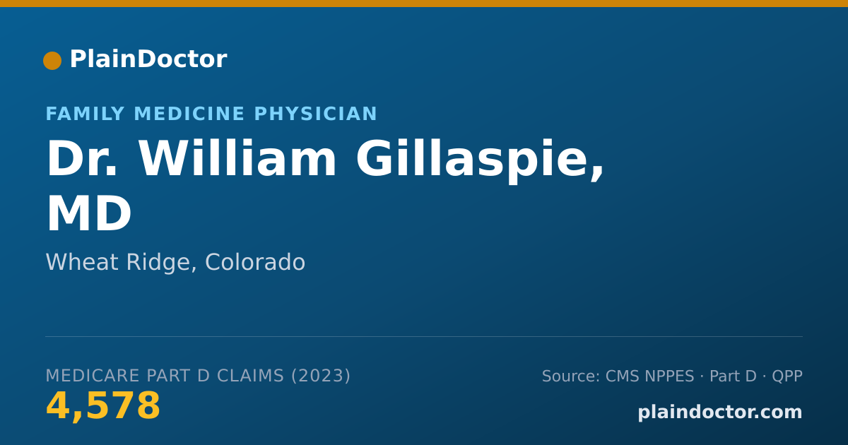 Shareable card for William Gillaspie, MD - Family Medicine Physician, Wheat Ridge, CO