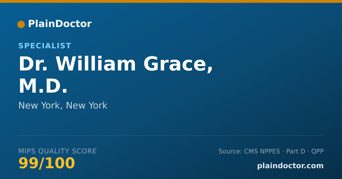 Shareable card for William Grace, M.D. - Specialist, New York, NY