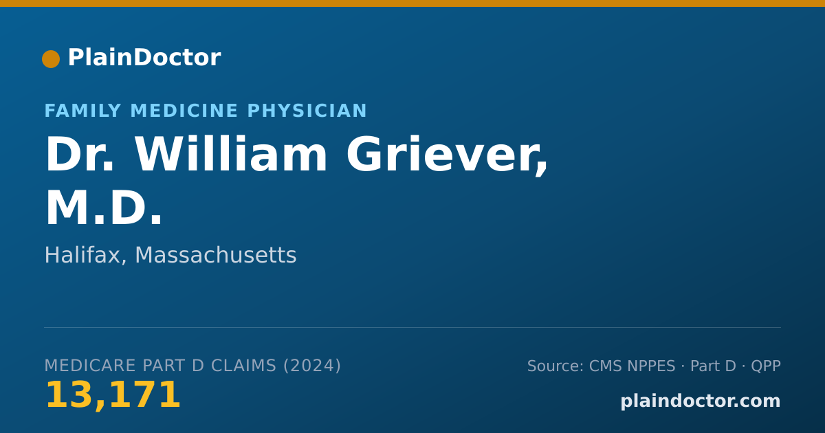Shareable card for William Griever, M.D. - Family Medicine Physician, Halifax, MA