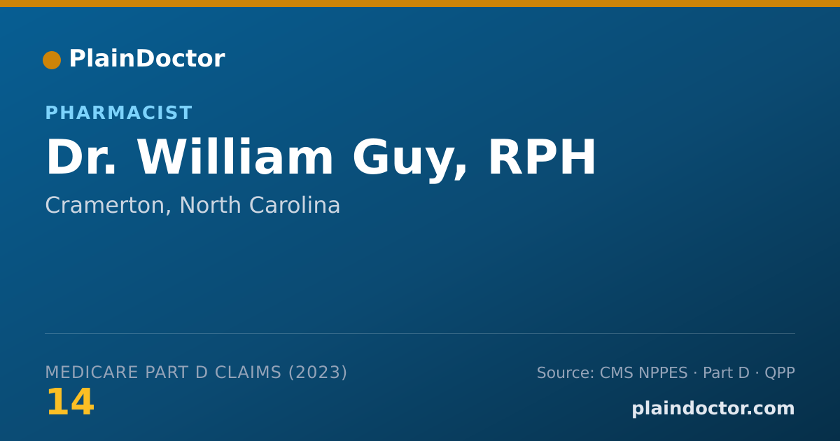Shareable card for William Guy, RPH - Pharmacist, Cramerton, NC