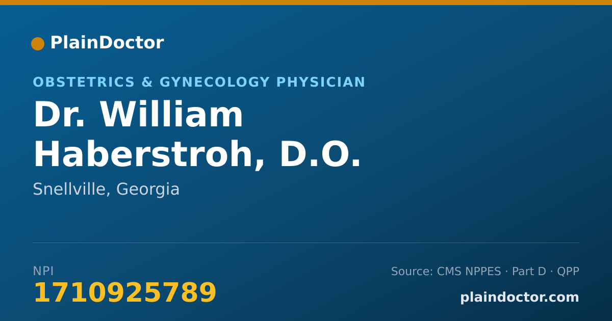 Shareable card for William Haberstroh, D.O. - Obstetrics & Gynecology Physician, Snellville, GA