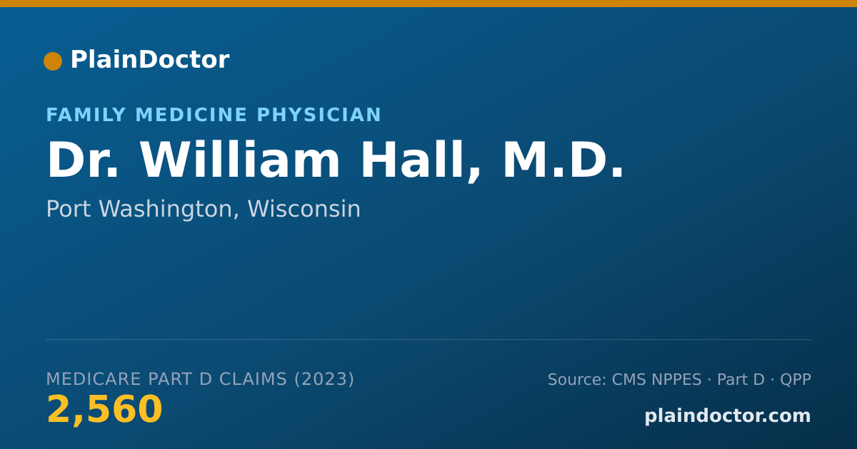 Shareable card for William Hall, M.D. - Family Medicine Physician, Port Washington, WI