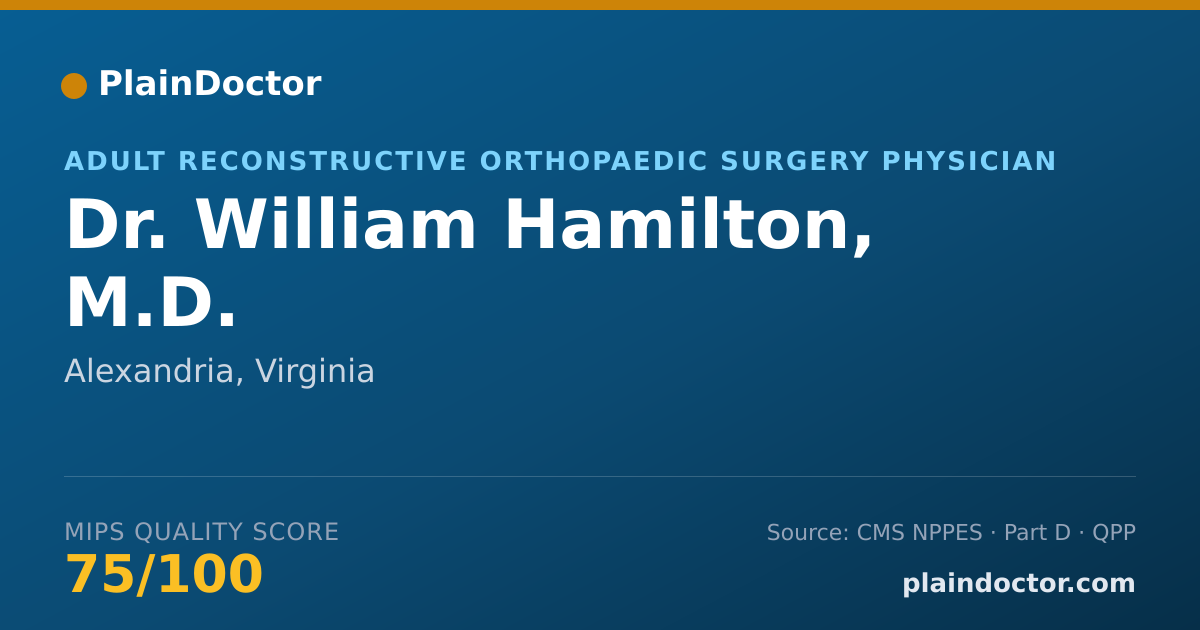 Shareable card for William Hamilton, M.D. - Adult Reconstructive Orthopaedic Surgery Physician, Alexandria, VA