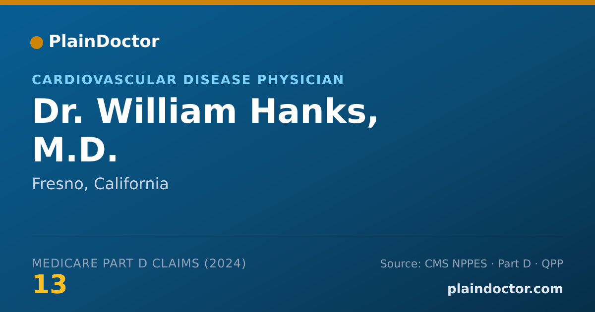 Shareable card for William Hanks, M.D. - Cardiovascular Disease Physician, Fresno, CA