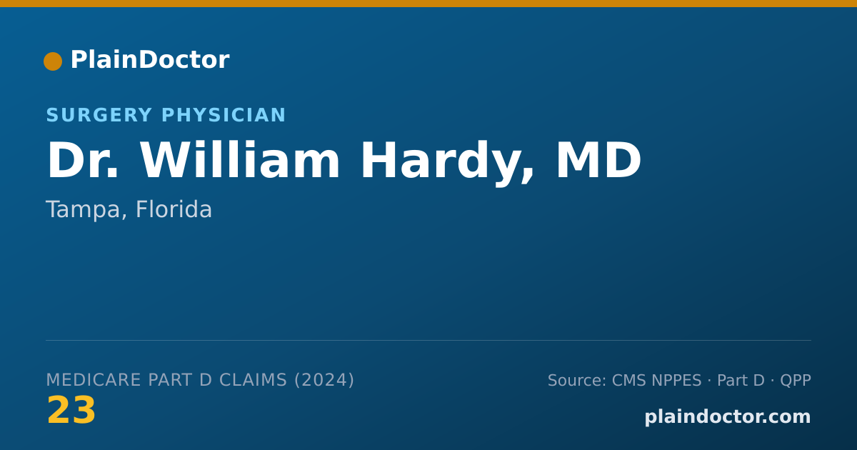 Shareable card for William Hardy, MD - Surgery Physician, Tampa, FL