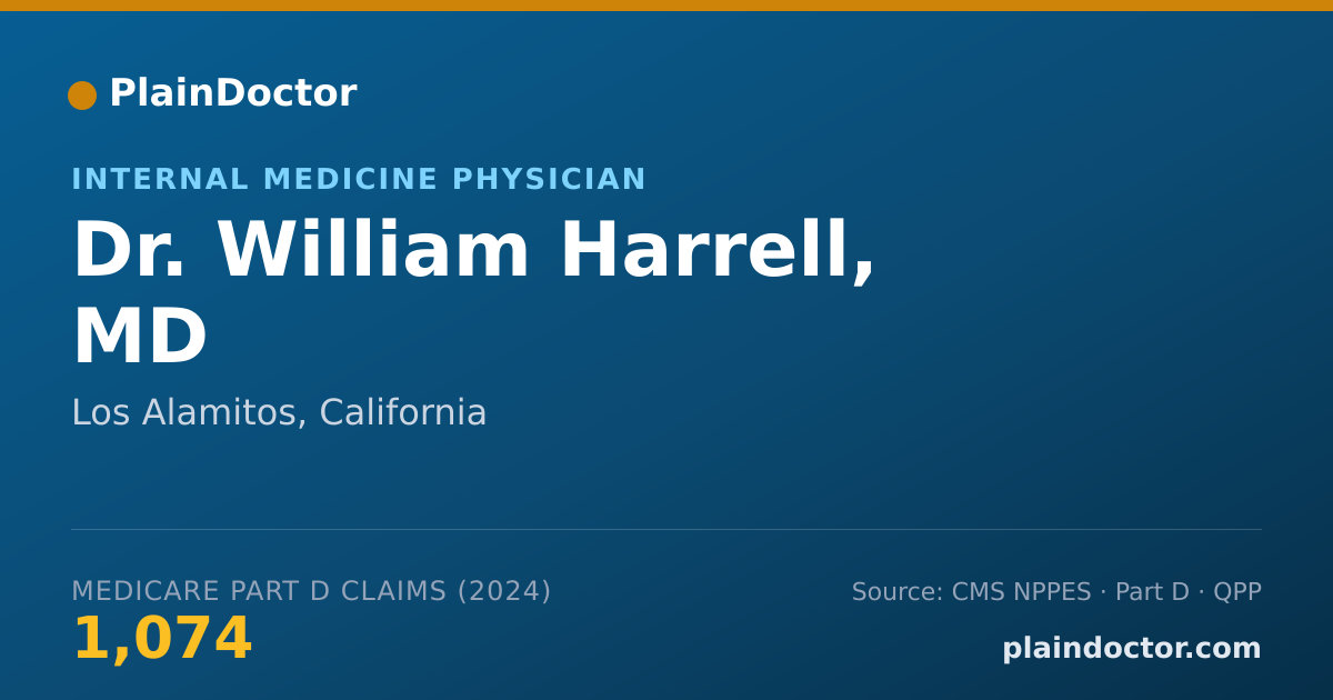 Shareable card for William Harrell, MD - Internal Medicine Physician, Los Alamitos, CA