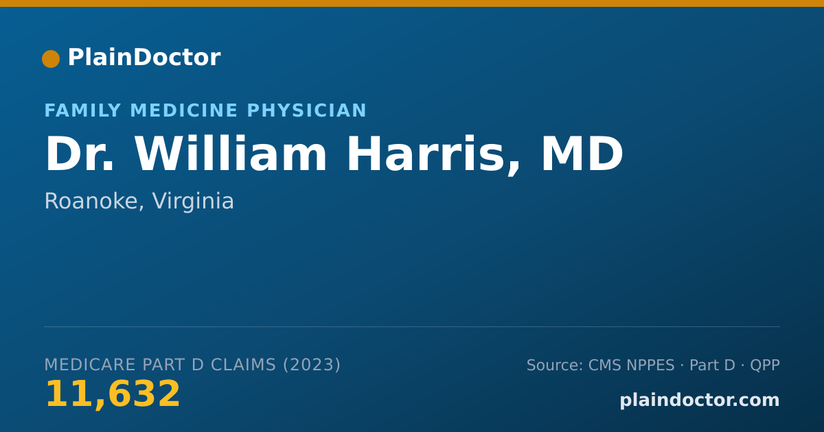 Shareable card for William Harris, MD - Family Medicine Physician, Roanoke, VA