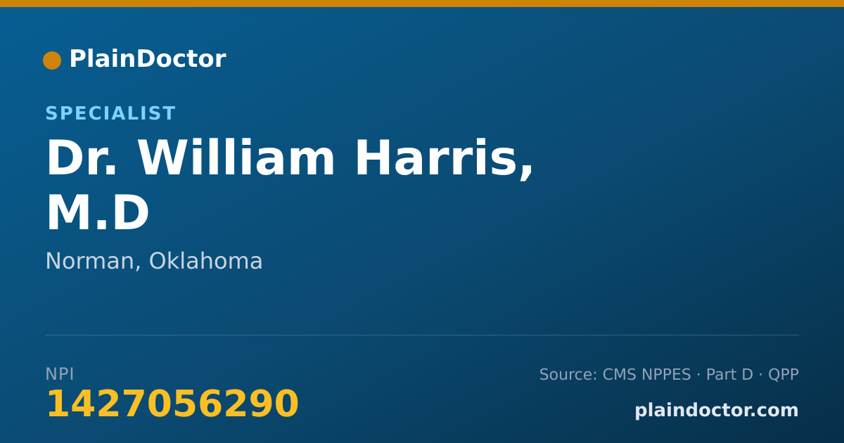 Shareable card for William Harris, M.D - Specialist, Norman, OK