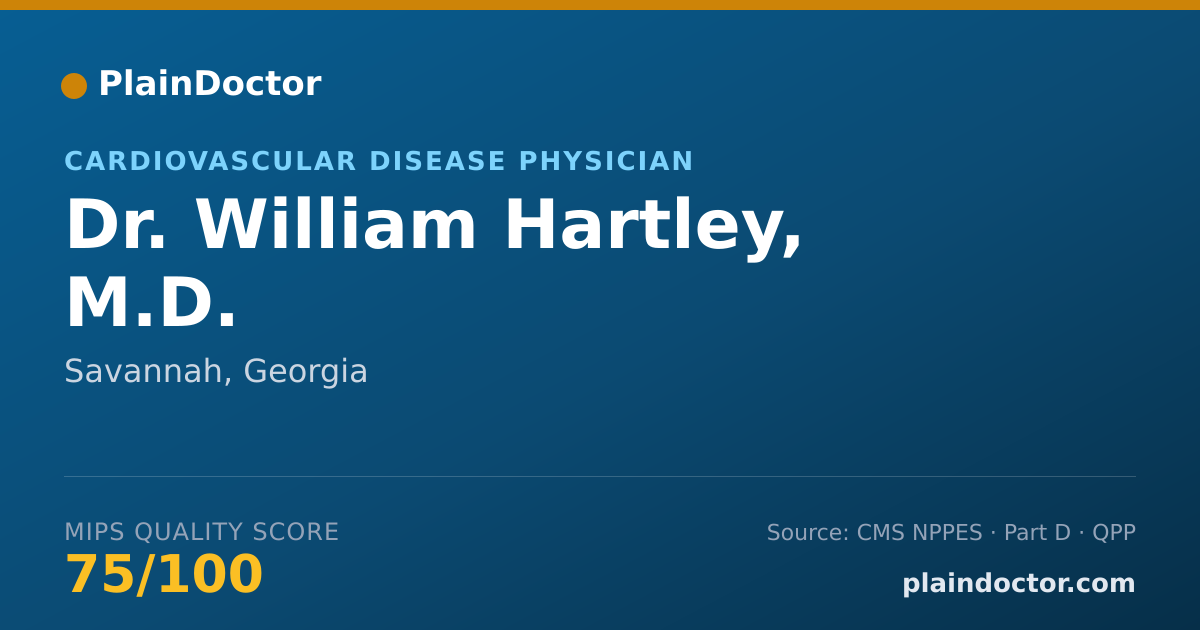 Shareable card for William Hartley, M.D. - Cardiovascular Disease Physician, Savannah, GA