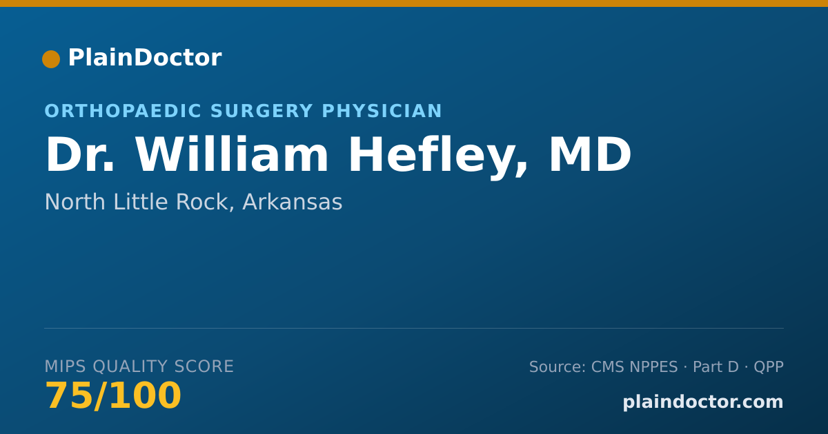 Shareable card for William Hefley, MD - Adult Reconstructive Orthopaedic Surgery Physician, North Little Rock, AR