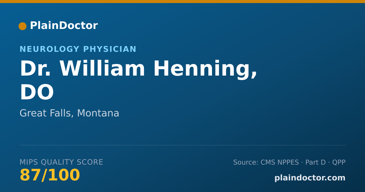 Shareable card for William Henning, DO - Neurology Physician, Great Falls, MT