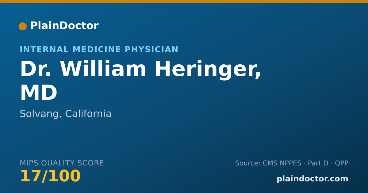 Shareable card for William Heringer, MD - Internal Medicine Physician, Solvang, CA