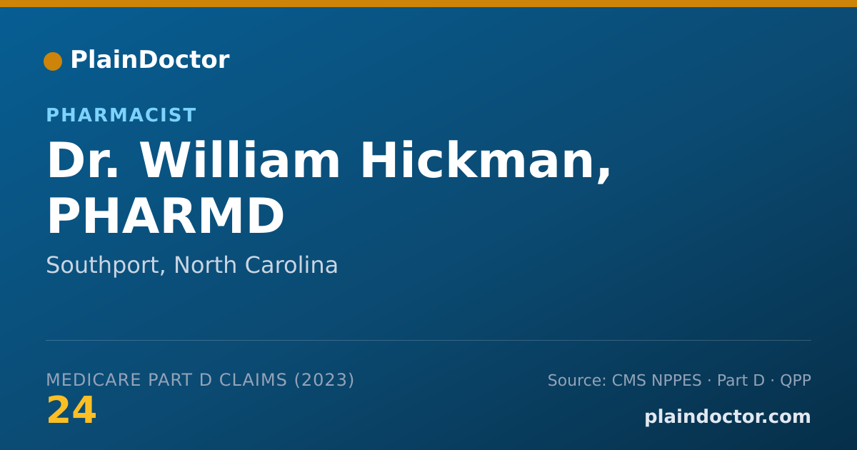 Shareable card for William Hickman, PHARMD - Pharmacist, Southport, NC