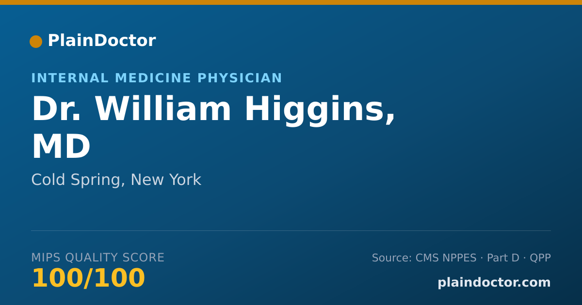 Shareable card for William Higgins, MD - Internal Medicine Physician, Cold Spring, NY