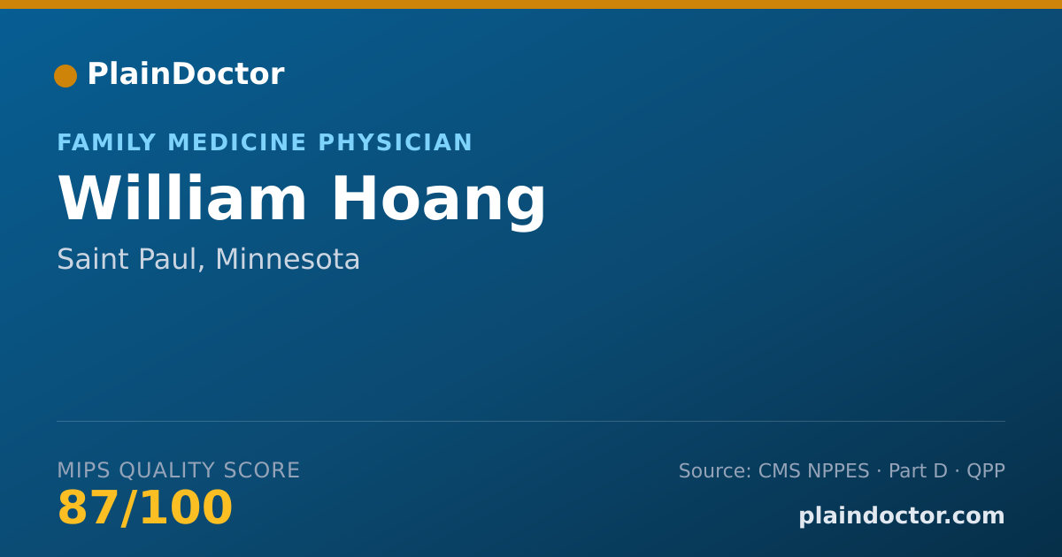 Shareable card for William Hoang - Family Medicine Physician, Saint Paul, MN