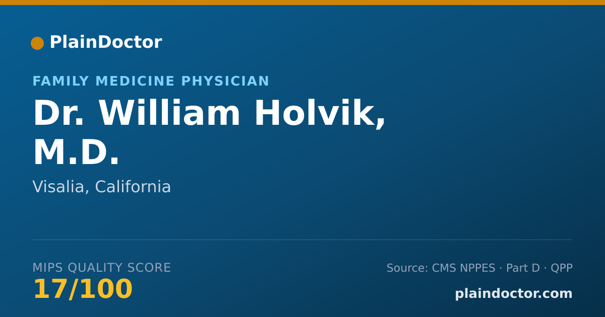 Shareable card for William Holvik, M.D. - Family Medicine Physician, Visalia, CA