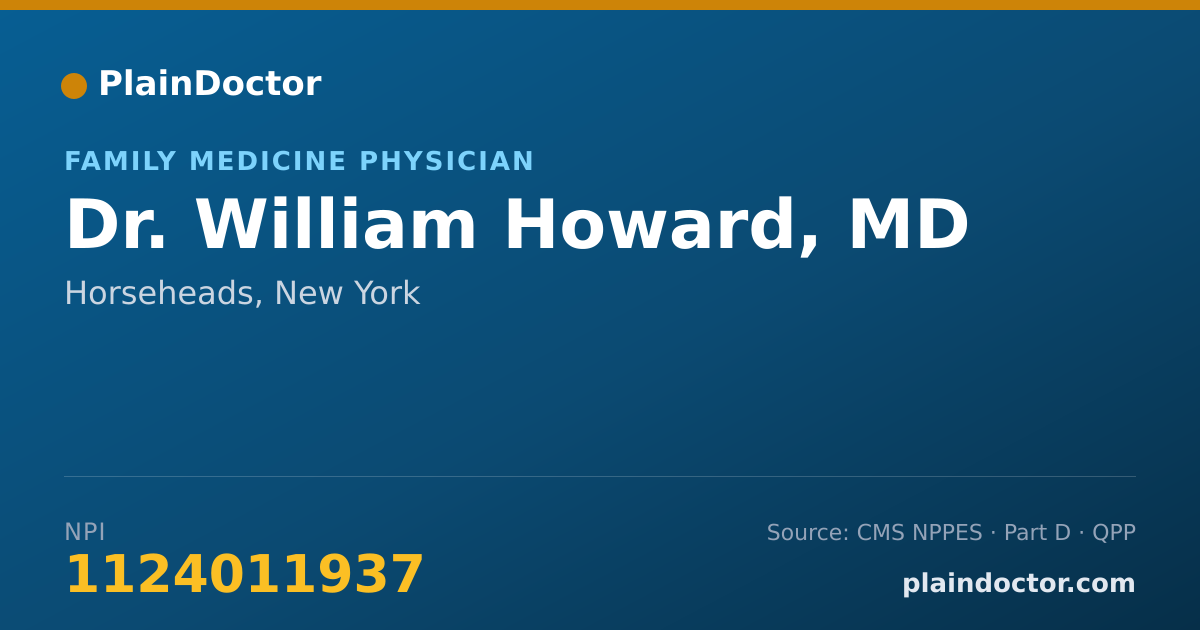 Shareable card for William Howard, MD - Family Medicine Physician, Horseheads, NY