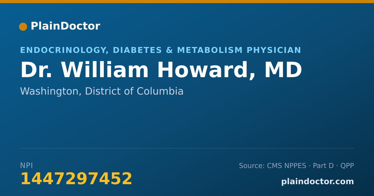Shareable card for William Howard, MD - Endocrinology, Diabetes & Metabolism Physician, Washington, DC