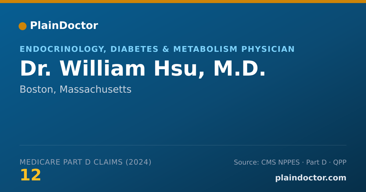 Shareable card for William Hsu, M.D. - Endocrinology, Diabetes & Metabolism Physician, Boston, MA