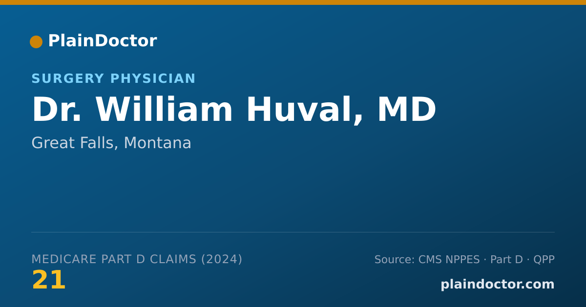 Shareable card for William Huval, MD - Surgery Physician, Great Falls, MT