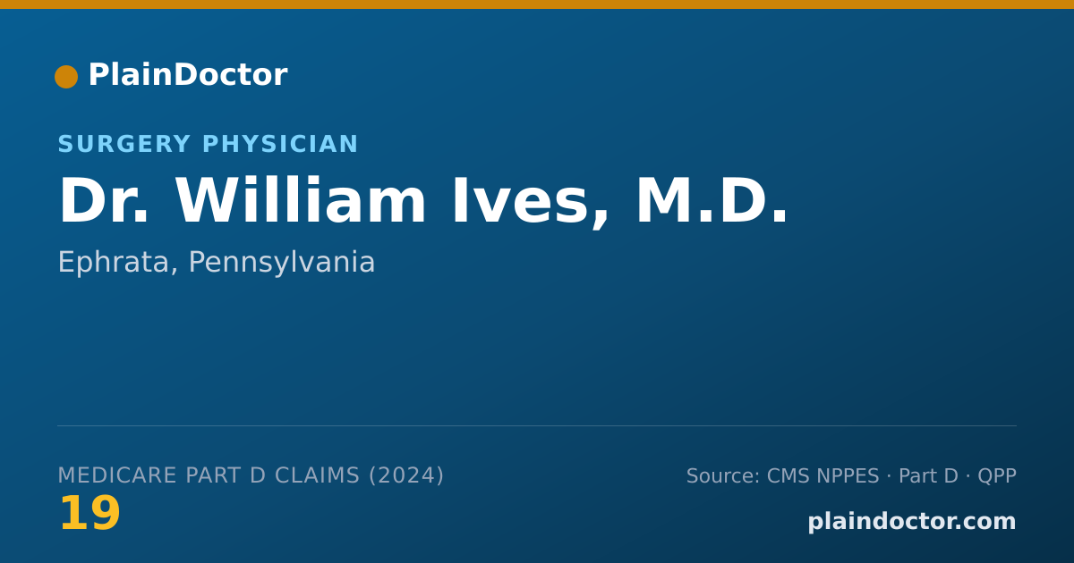 Shareable card for William Ives, M.D. - Surgery Physician, Ephrata, PA