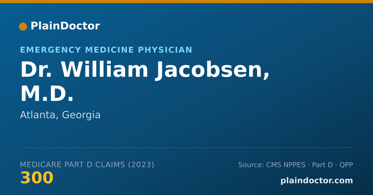 Shareable card for William Jacobsen, M.D. - Emergency Medicine Physician, Atlanta, GA