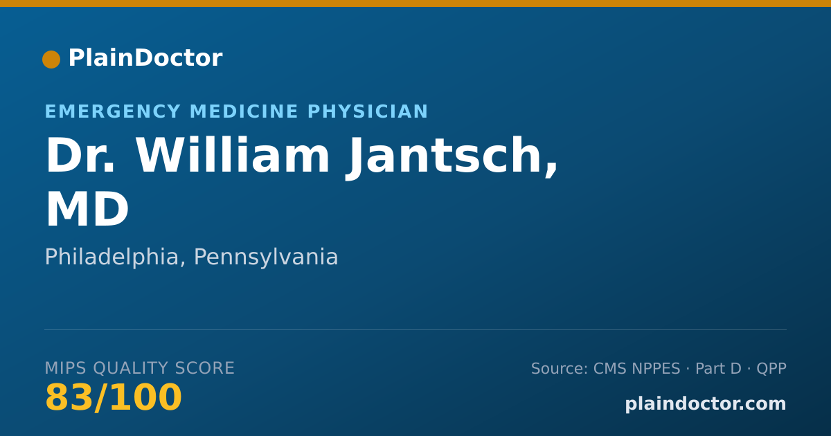 Shareable card for William Jantsch, MD - Emergency Medicine Physician, Philadelphia, PA