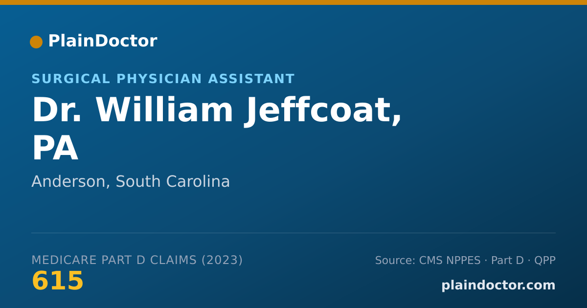 Shareable card for William Jeffcoat, PA - Surgical Physician Assistant, Anderson, SC