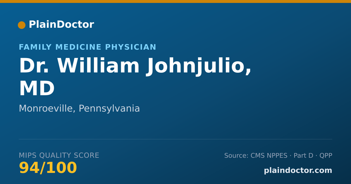 Shareable card for William Johnjulio, MD - Family Medicine Physician, Monroeville, PA