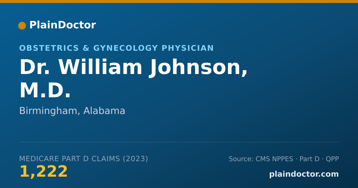 Shareable card for William Johnson, M.D. - Obstetrics & Gynecology Physician, Birmingham, AL