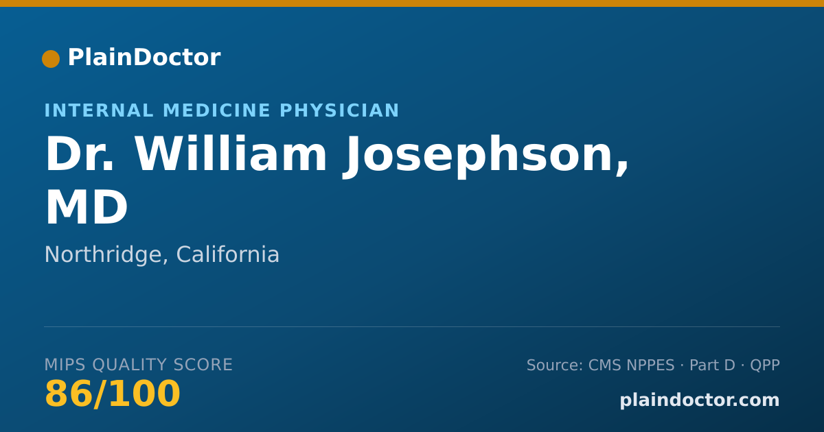 Shareable card for William Josephson, MD - Internal Medicine Physician, Northridge, CA