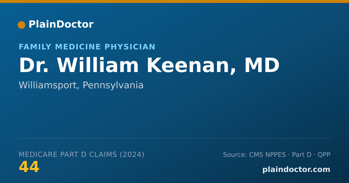 Shareable card for William Keenan, MD - Family Medicine Physician, Williamsport, PA