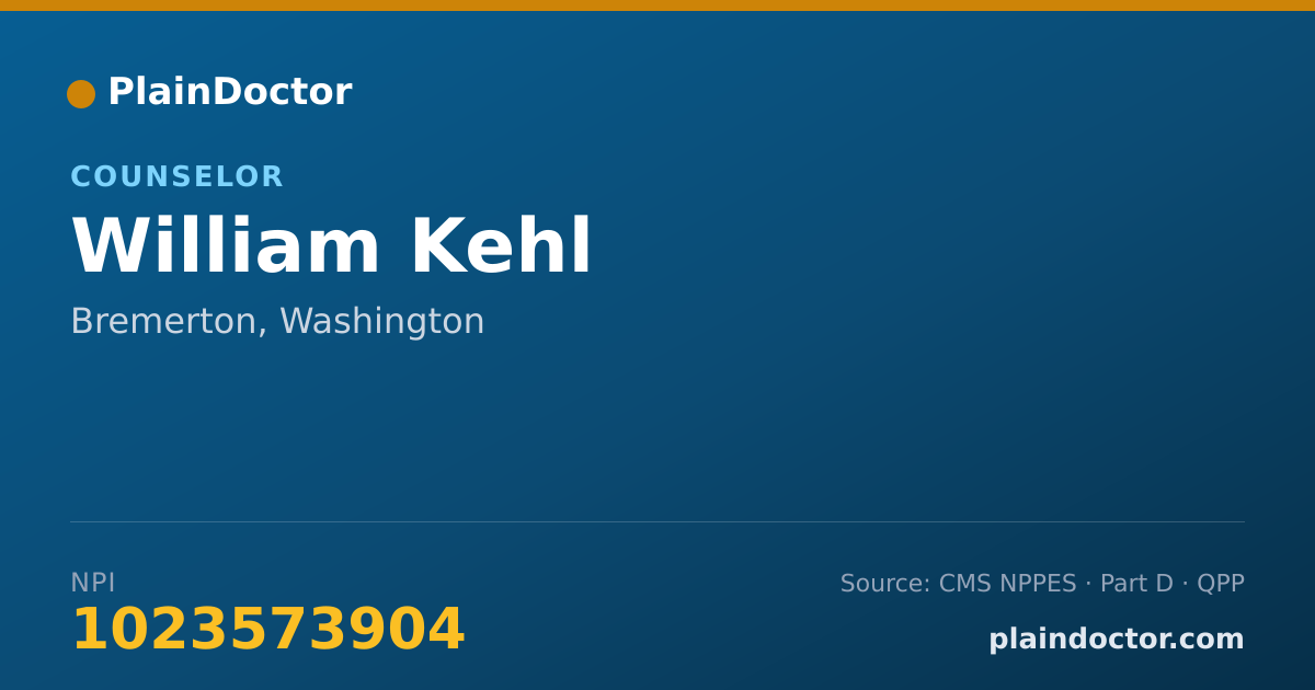 Shareable card for William Kehl - Counselor, Bremerton, WA