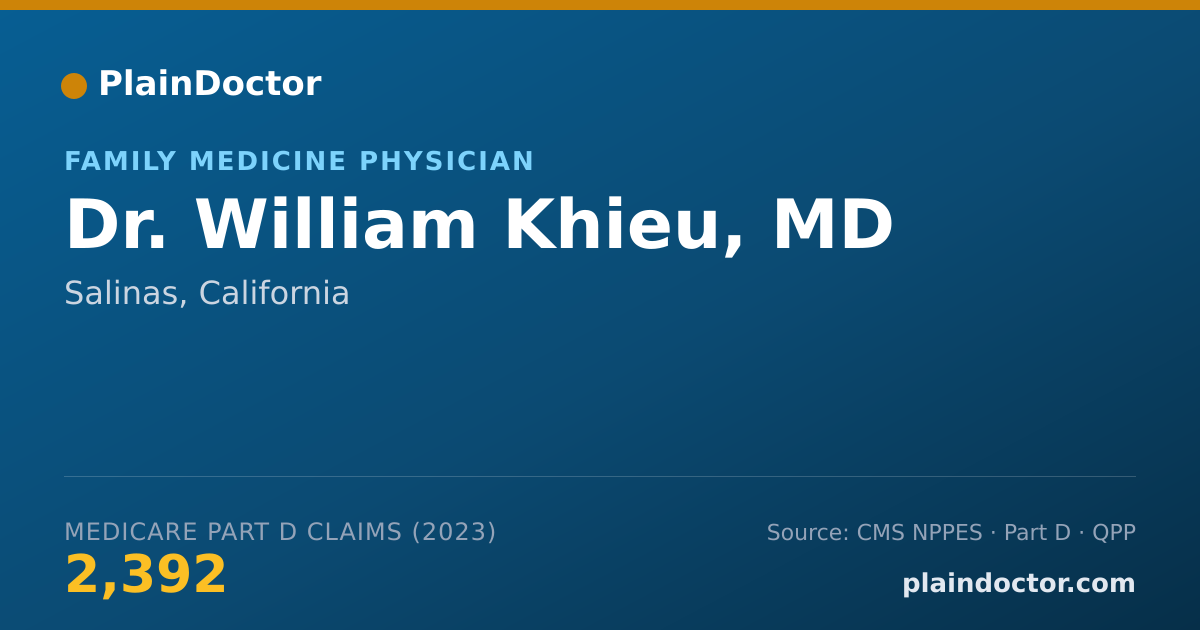 Shareable card for William Khieu, MD - Family Medicine Physician, Salinas, CA