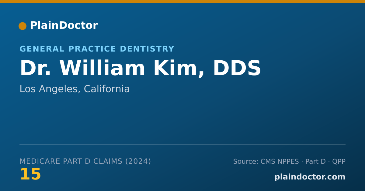 Shareable card for William Kim, DDS - General Practice Dentistry, Los Angeles, CA