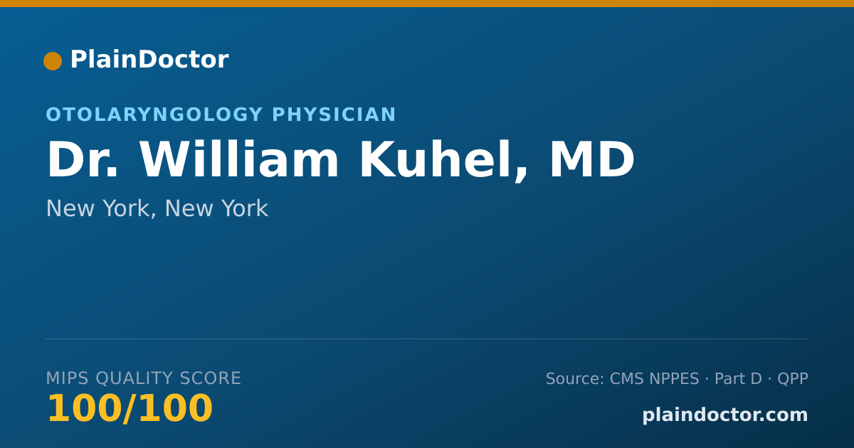 Shareable card for William Kuhel, MD - Otolaryngology Physician, New York, NY